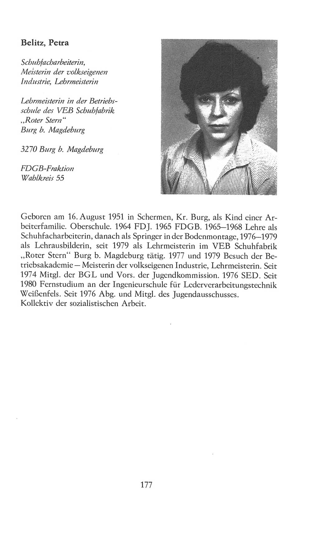 Volkskammer (VK) der Deutschen Demokratischen Republik (DDR), 8. Wahlperiode 1981-1986, Seite 177 (VK. DDR 8. WP. 1981-1986, S. 177)