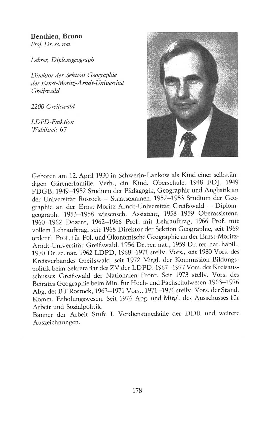 Volkskammer (VK) der Deutschen Demokratischen Republik (DDR), 8. Wahlperiode 1981-1986, Seite 178 (VK. DDR 8. WP. 1981-1986, S. 178)