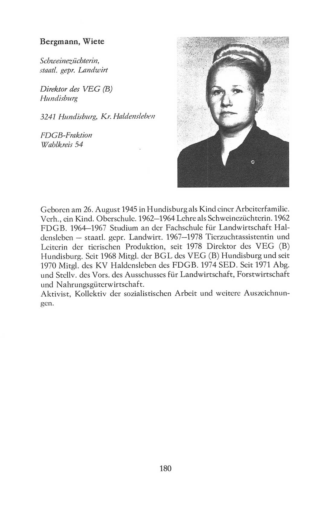 Volkskammer (VK) der Deutschen Demokratischen Republik (DDR), 8. Wahlperiode 1981-1986, Seite 180 (VK. DDR 8. WP. 1981-1986, S. 180)