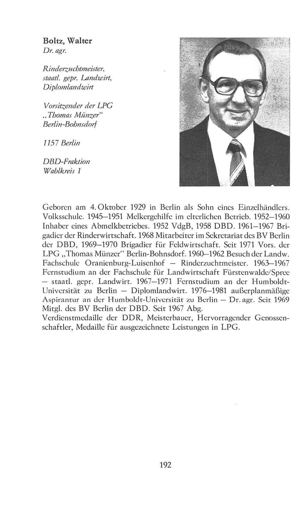 Volkskammer (VK) der Deutschen Demokratischen Republik (DDR), 8. Wahlperiode 1981-1986, Seite 192 (VK. DDR 8. WP. 1981-1986, S. 192)