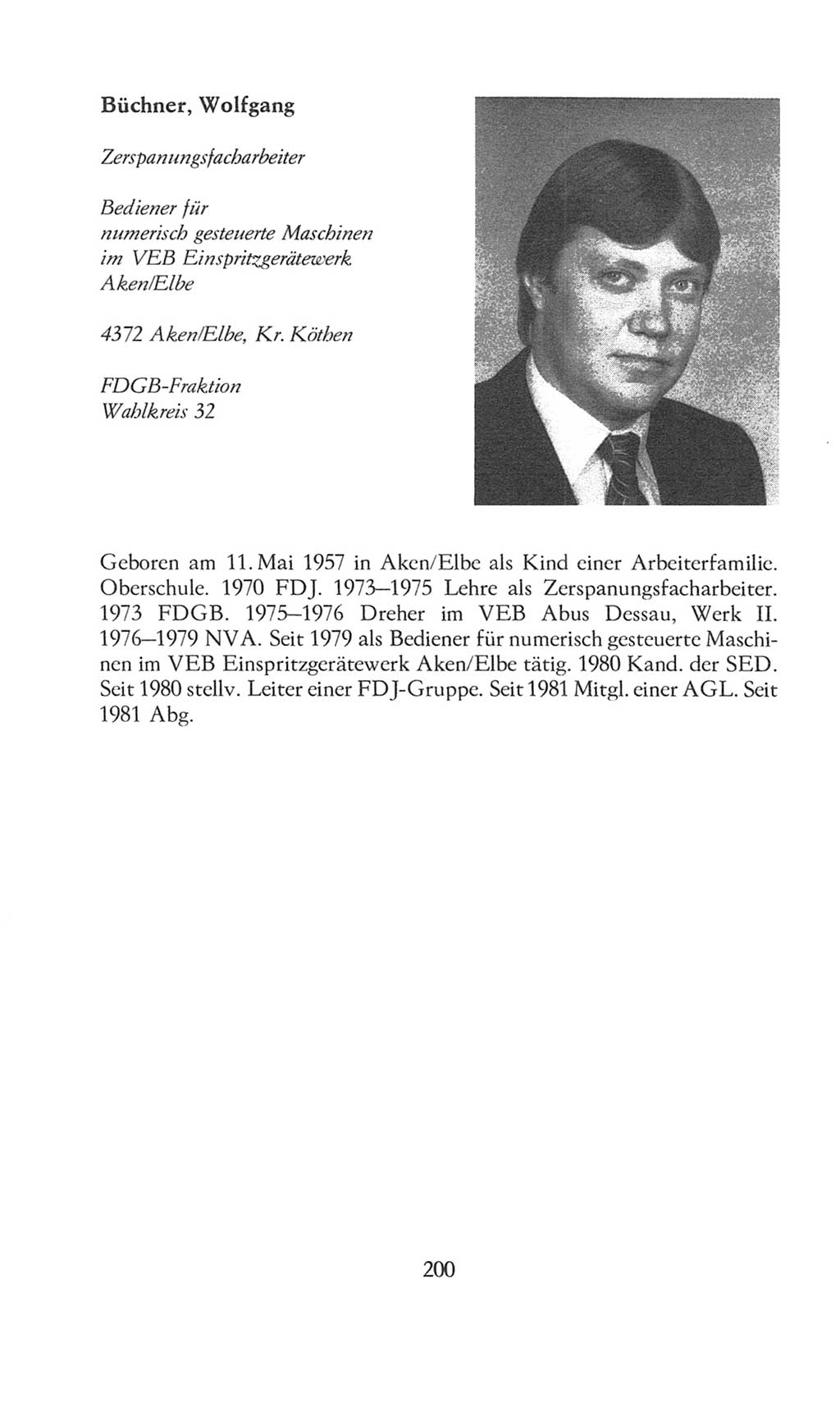 Volkskammer (VK) der Deutschen Demokratischen Republik (DDR), 8. Wahlperiode 1981-1986, Seite 200 (VK. DDR 8. WP. 1981-1986, S. 200)