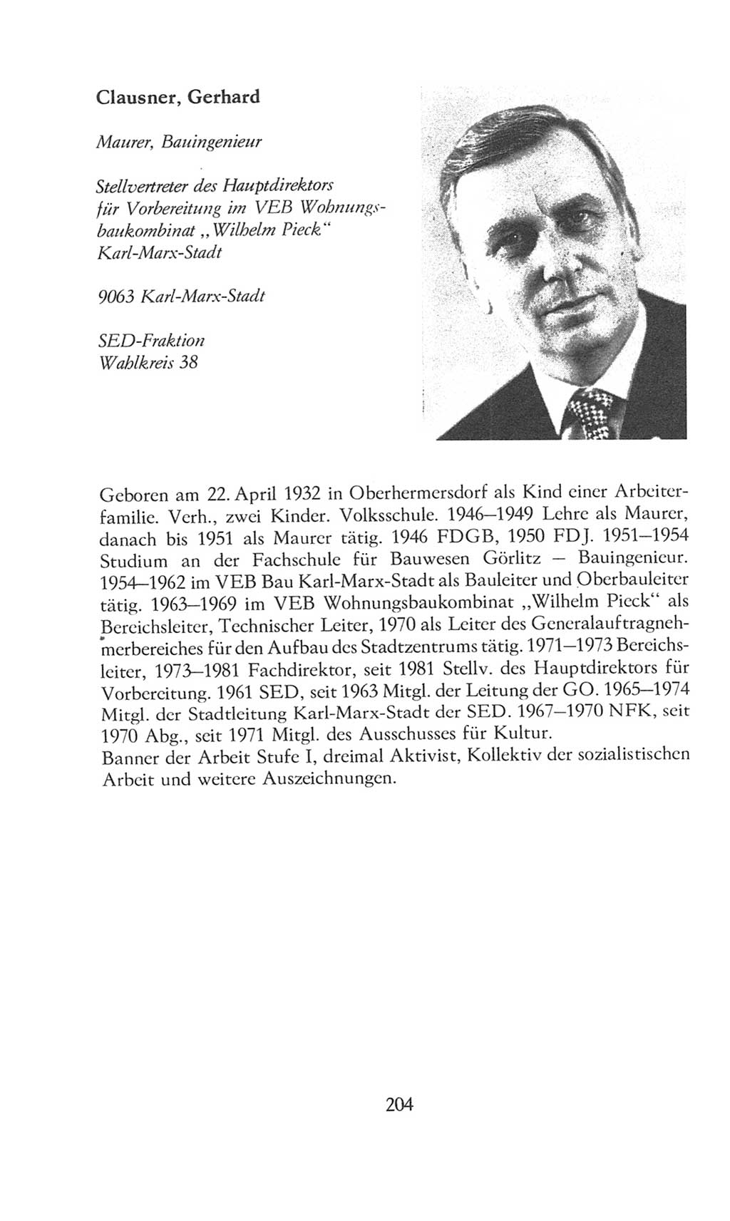 Volkskammer (VK) der Deutschen Demokratischen Republik (DDR), 8. Wahlperiode 1981-1986, Seite 204 (VK. DDR 8. WP. 1981-1986, S. 204)