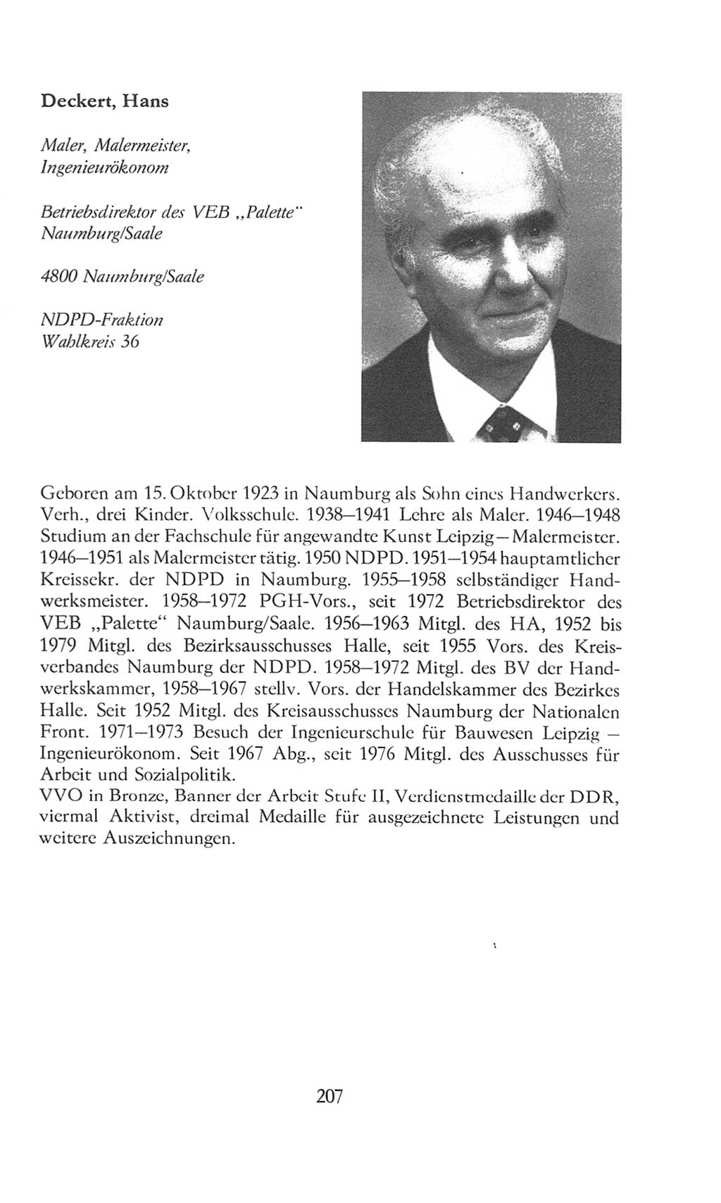 Volkskammer (VK) der Deutschen Demokratischen Republik (DDR), 8. Wahlperiode 1981-1986, Seite 207 (VK. DDR 8. WP. 1981-1986, S. 207)