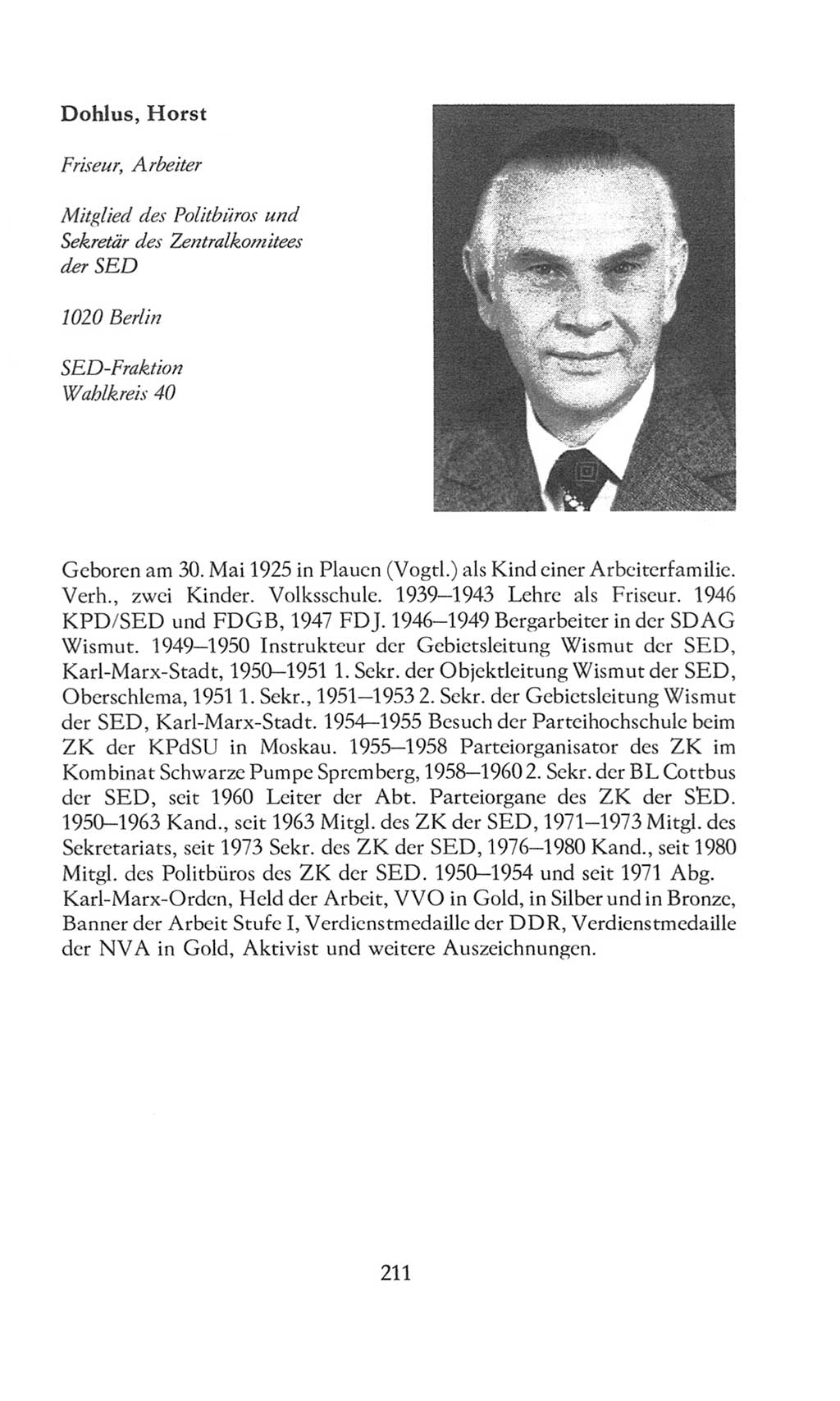 Volkskammer (VK) der Deutschen Demokratischen Republik (DDR), 8. Wahlperiode 1981-1986, Seite 211 (VK. DDR 8. WP. 1981-1986, S. 211)