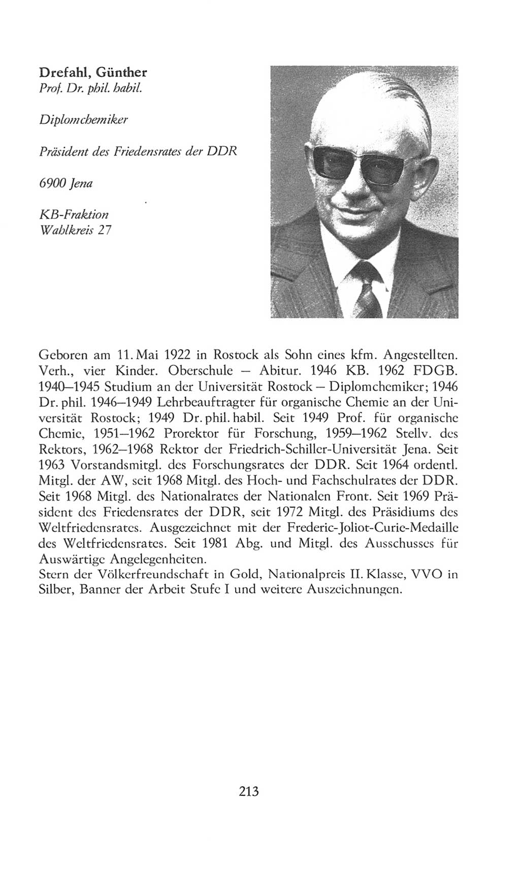 Volkskammer (VK) der Deutschen Demokratischen Republik (DDR), 8. Wahlperiode 1981-1986, Seite 213 (VK. DDR 8. WP. 1981-1986, S. 213)