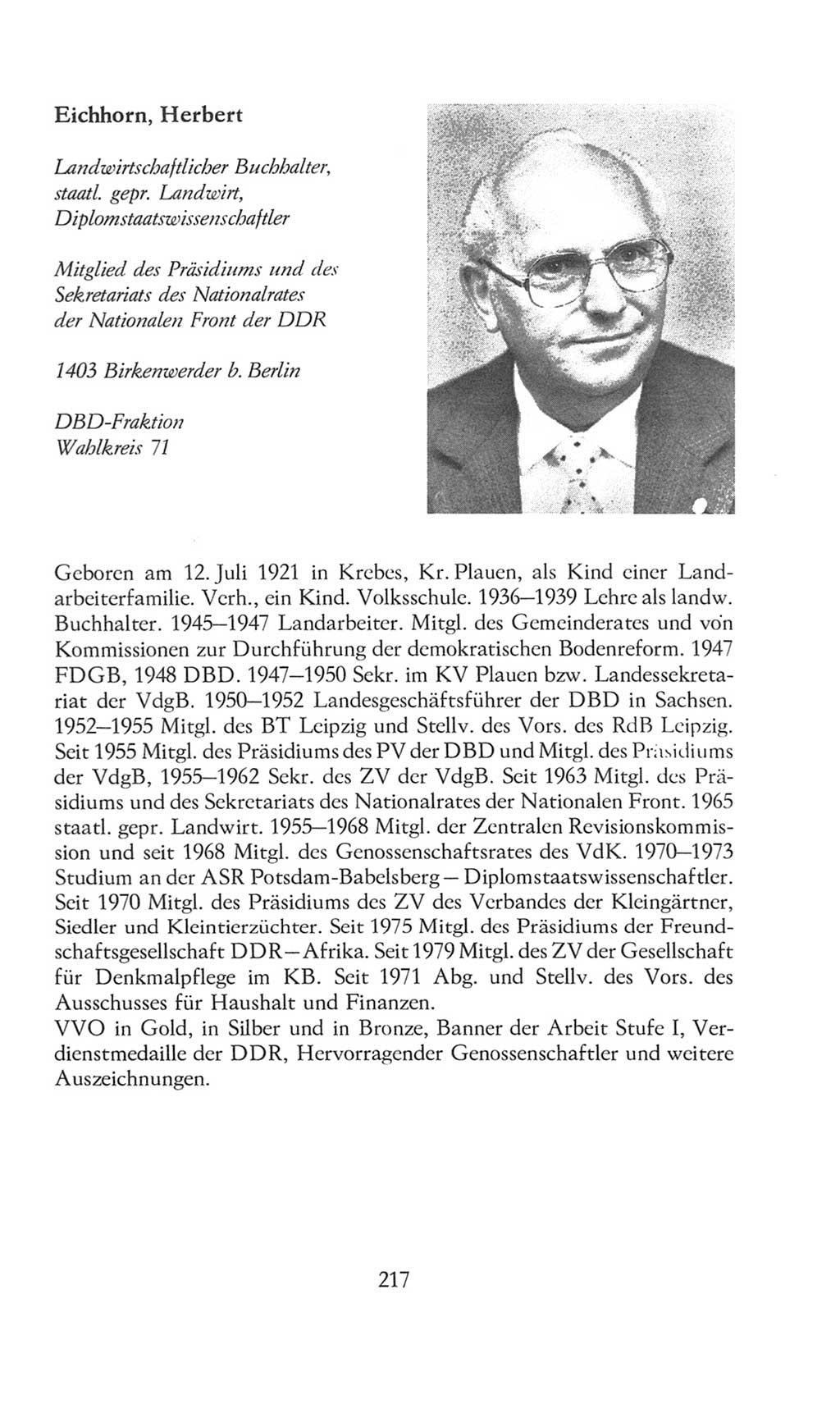 Volkskammer (VK) der Deutschen Demokratischen Republik (DDR), 8. Wahlperiode 1981-1986, Seite 217 (VK. DDR 8. WP. 1981-1986, S. 217)