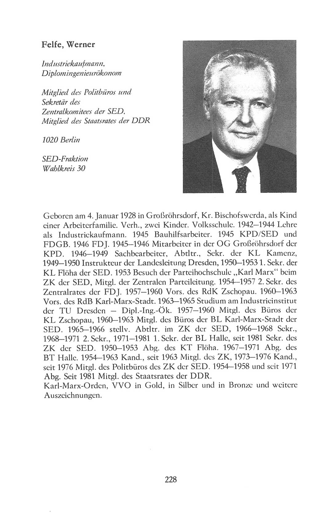 Volkskammer (VK) der Deutschen Demokratischen Republik (DDR), 8. Wahlperiode 1981-1986, Seite 228 (VK. DDR 8. WP. 1981-1986, S. 228)