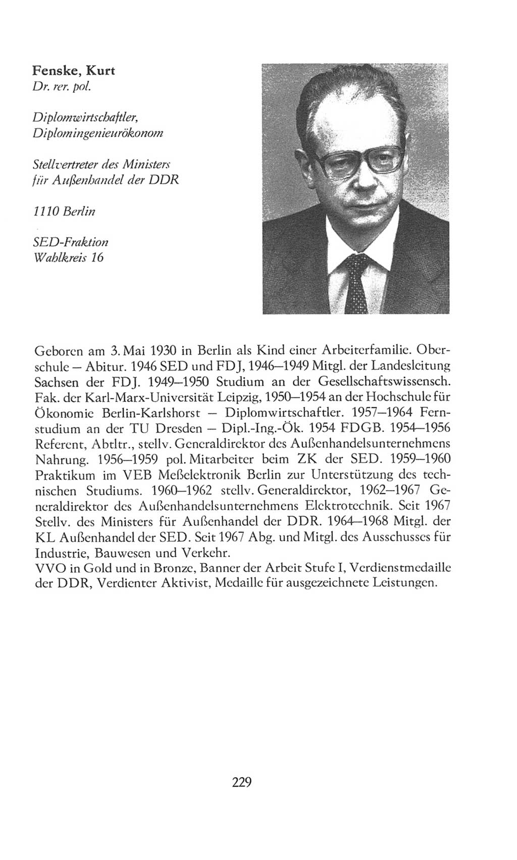 Volkskammer (VK) der Deutschen Demokratischen Republik (DDR), 8. Wahlperiode 1981-1986, Seite 229 (VK. DDR 8. WP. 1981-1986, S. 229)