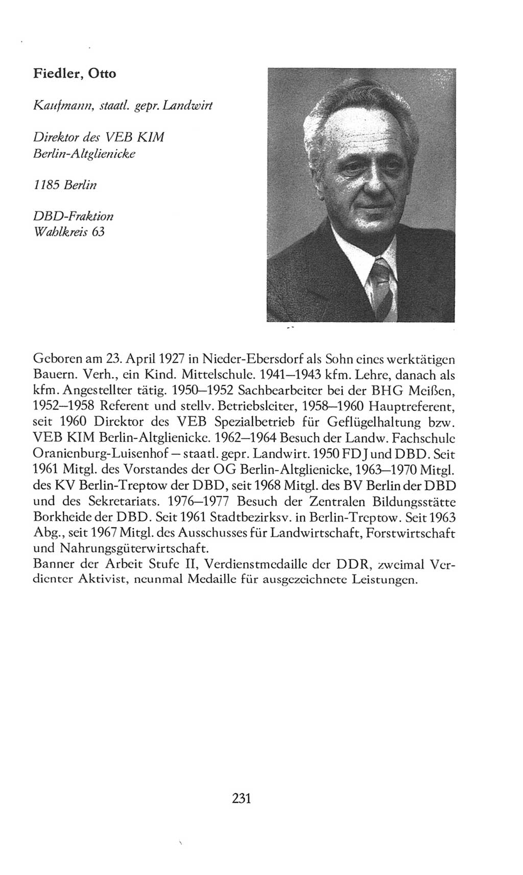 Volkskammer (VK) der Deutschen Demokratischen Republik (DDR), 8. Wahlperiode 1981-1986, Seite 231 (VK. DDR 8. WP. 1981-1986, S. 231)