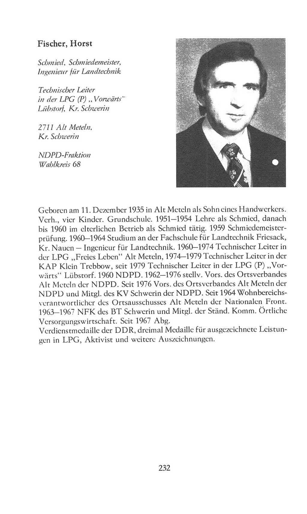 Volkskammer (VK) der Deutschen Demokratischen Republik (DDR), 8. Wahlperiode 1981-1986, Seite 232 (VK. DDR 8. WP. 1981-1986, S. 232)