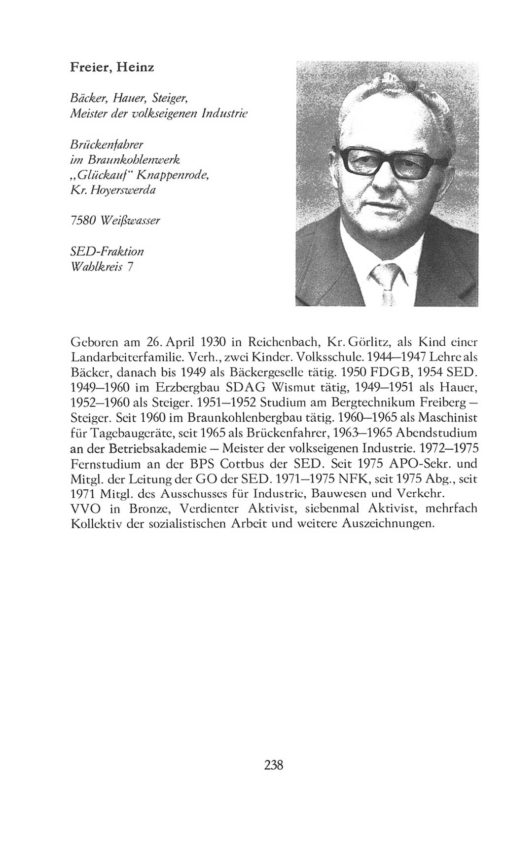 Volkskammer (VK) der Deutschen Demokratischen Republik (DDR), 8. Wahlperiode 1981-1986, Seite 238 (VK. DDR 8. WP. 1981-1986, S. 238)