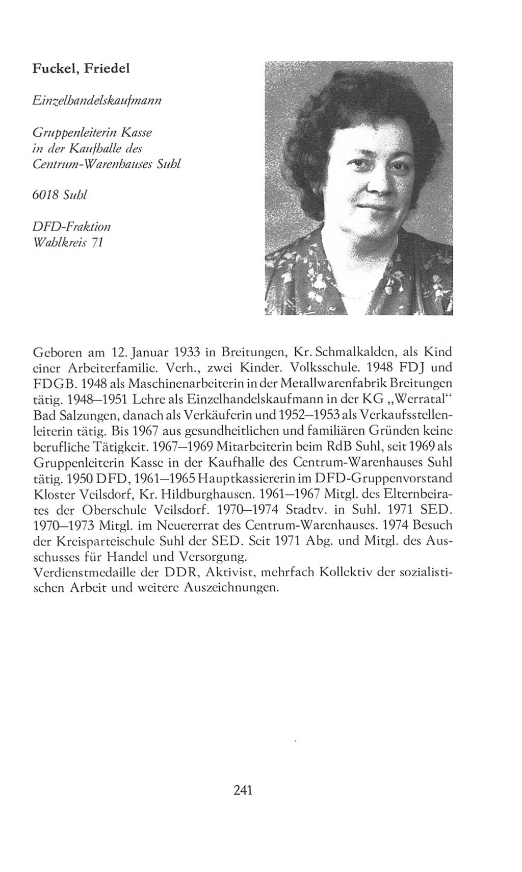 Volkskammer (VK) der Deutschen Demokratischen Republik (DDR), 8. Wahlperiode 1981-1986, Seite 241 (VK. DDR 8. WP. 1981-1986, S. 241)