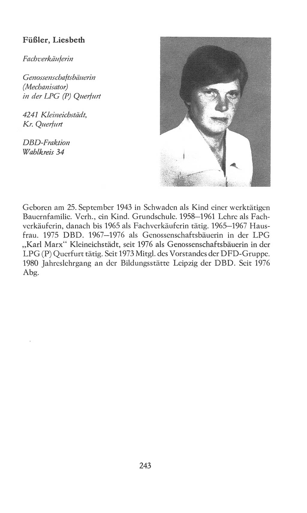 Volkskammer (VK) der Deutschen Demokratischen Republik (DDR), 8. Wahlperiode 1981-1986, Seite 243 (VK. DDR 8. WP. 1981-1986, S. 243)