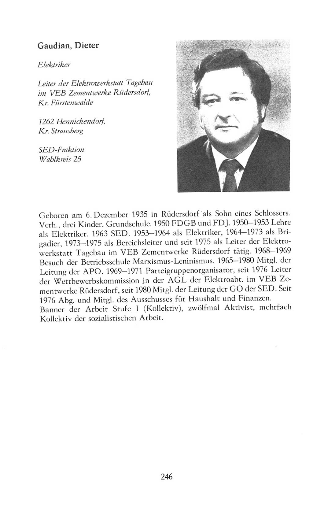 Volkskammer (VK) der Deutschen Demokratischen Republik (DDR), 8. Wahlperiode 1981-1986, Seite 246 (VK. DDR 8. WP. 1981-1986, S. 246)