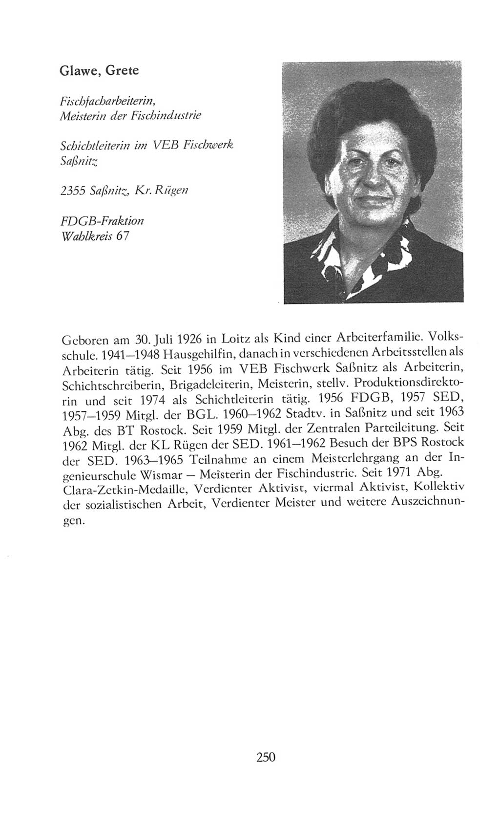 Volkskammer (VK) der Deutschen Demokratischen Republik (DDR), 8. Wahlperiode 1981-1986, Seite 250 (VK. DDR 8. WP. 1981-1986, S. 250)