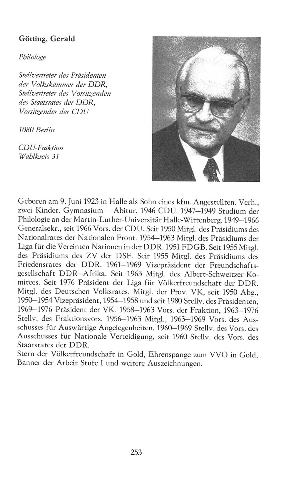 Volkskammer (VK) der Deutschen Demokratischen Republik (DDR), 8. Wahlperiode 1981-1986, Seite 253 (VK. DDR 8. WP. 1981-1986, S. 253)