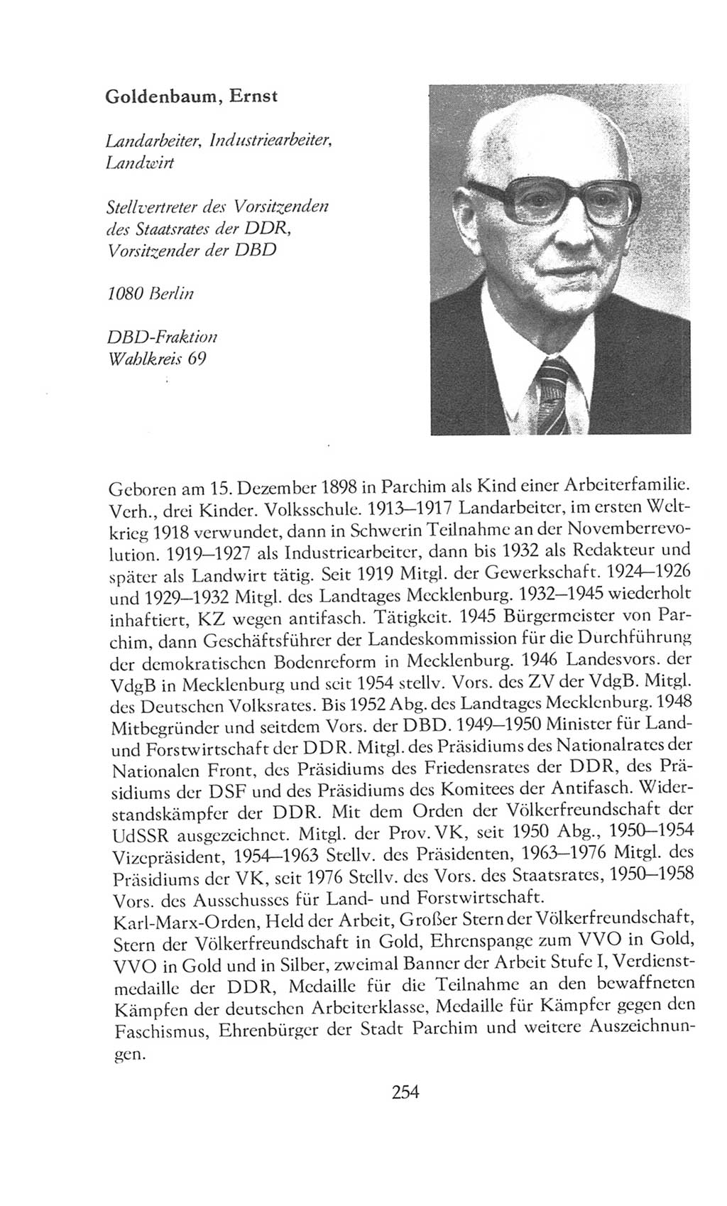 Volkskammer (VK) der Deutschen Demokratischen Republik (DDR), 8. Wahlperiode 1981-1986, Seite 254 (VK. DDR 8. WP. 1981-1986, S. 254)