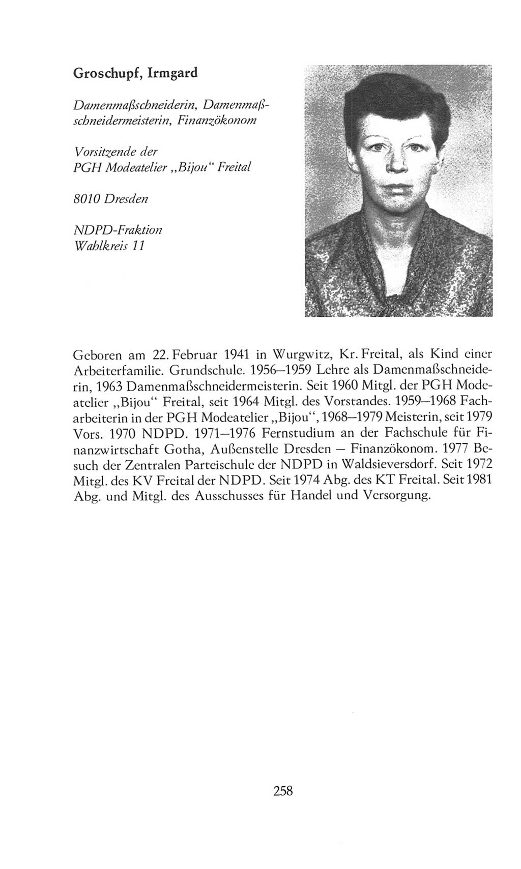 Volkskammer (VK) der Deutschen Demokratischen Republik (DDR), 8. Wahlperiode 1981-1986, Seite 258 (VK. DDR 8. WP. 1981-1986, S. 258)