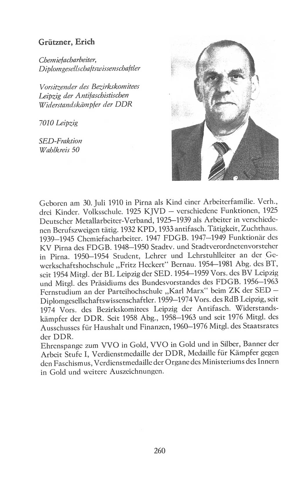 Volkskammer (VK) der Deutschen Demokratischen Republik (DDR), 8. Wahlperiode 1981-1986, Seite 260 (VK. DDR 8. WP. 1981-1986, S. 260)