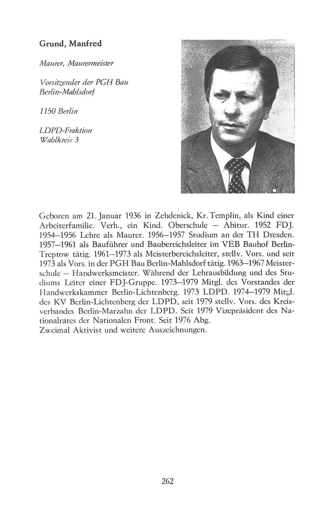 Volkskammer (VK) der Deutschen Demokratischen Republik (DDR), 8. Wahlperiode 1981-1986, Seite 262 (VK. DDR 8. WP. 1981-1986, S. 262)