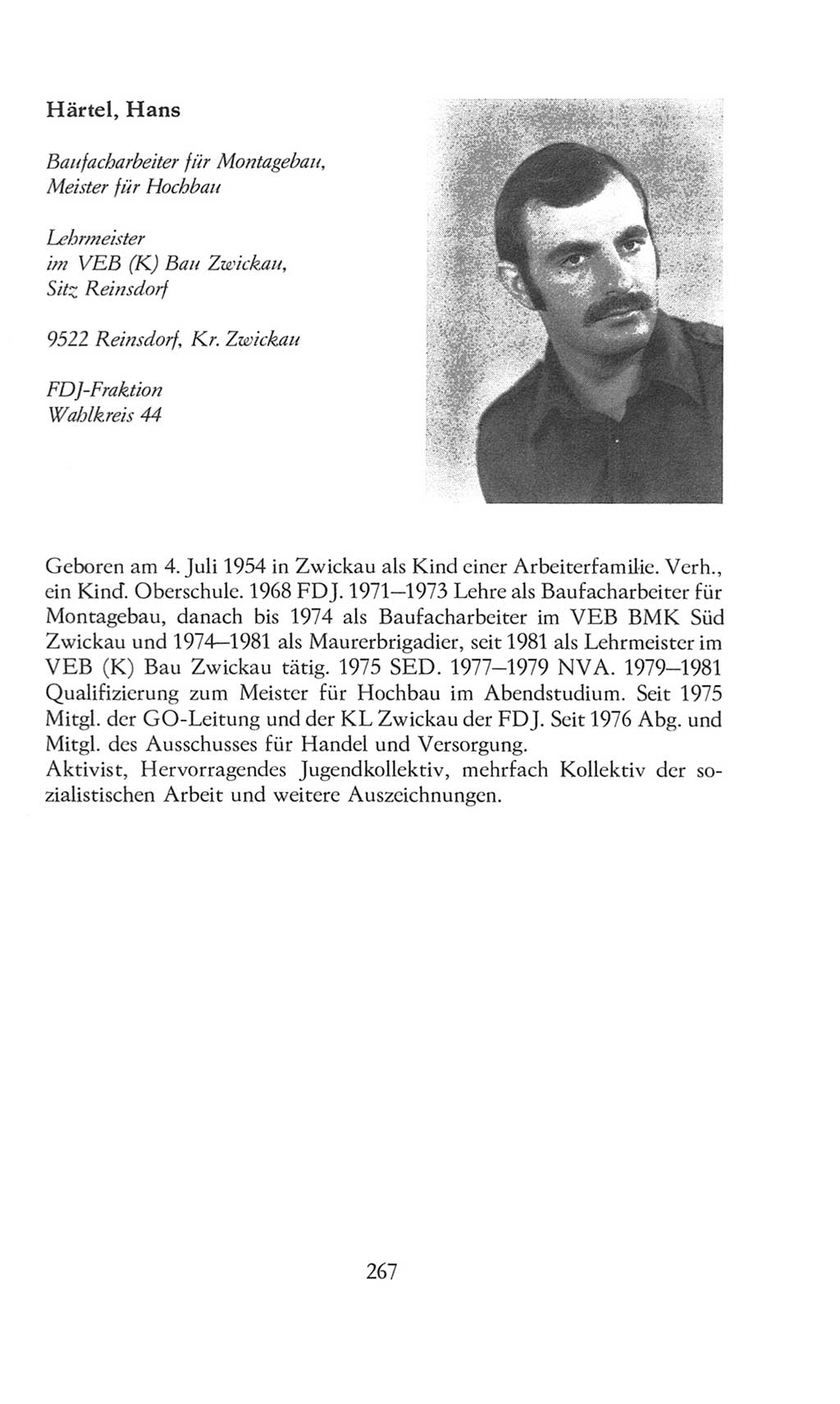 Volkskammer (VK) der Deutschen Demokratischen Republik (DDR), 8. Wahlperiode 1981-1986, Seite 267 (VK. DDR 8. WP. 1981-1986, S. 267)