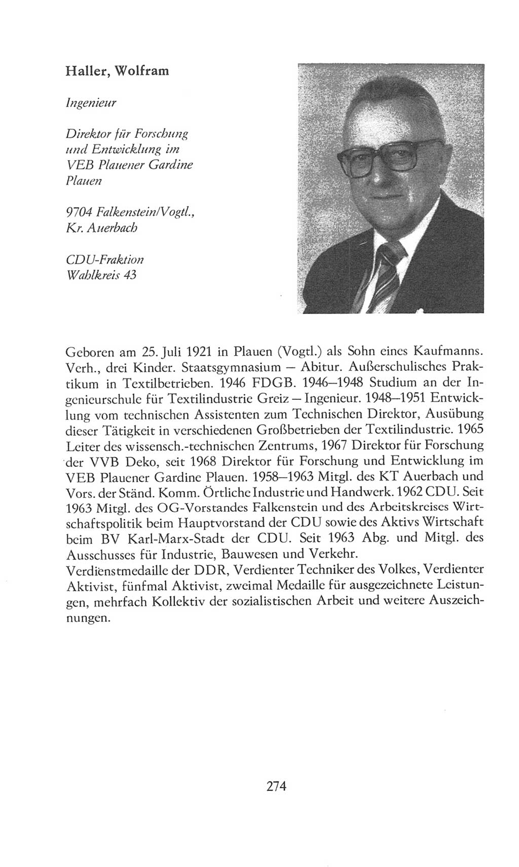 Volkskammer (VK) der Deutschen Demokratischen Republik (DDR), 8. Wahlperiode 1981-1986, Seite 274 (VK. DDR 8. WP. 1981-1986, S. 274)
