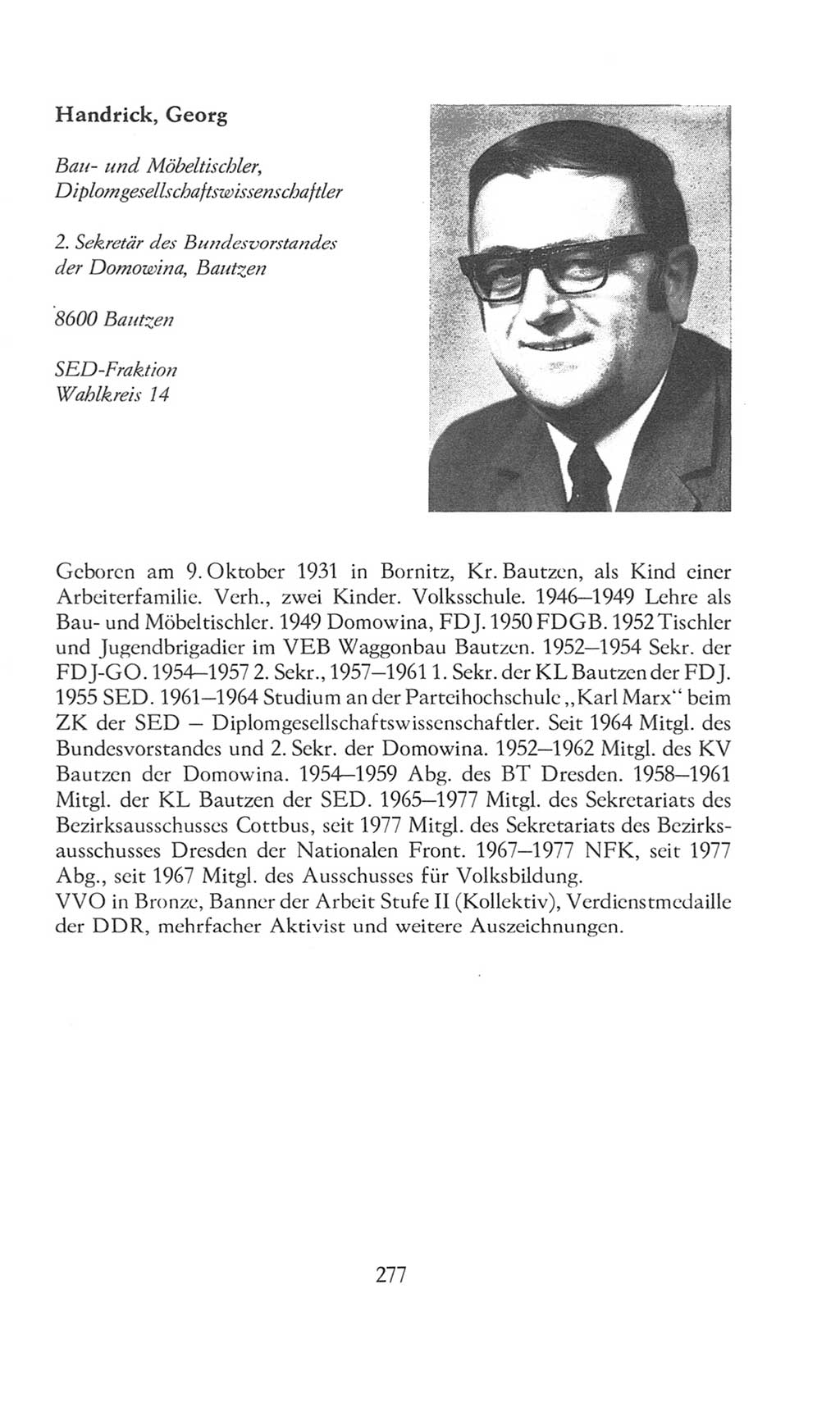 Volkskammer (VK) der Deutschen Demokratischen Republik (DDR), 8. Wahlperiode 1981-1986, Seite 277 (VK. DDR 8. WP. 1981-1986, S. 277)