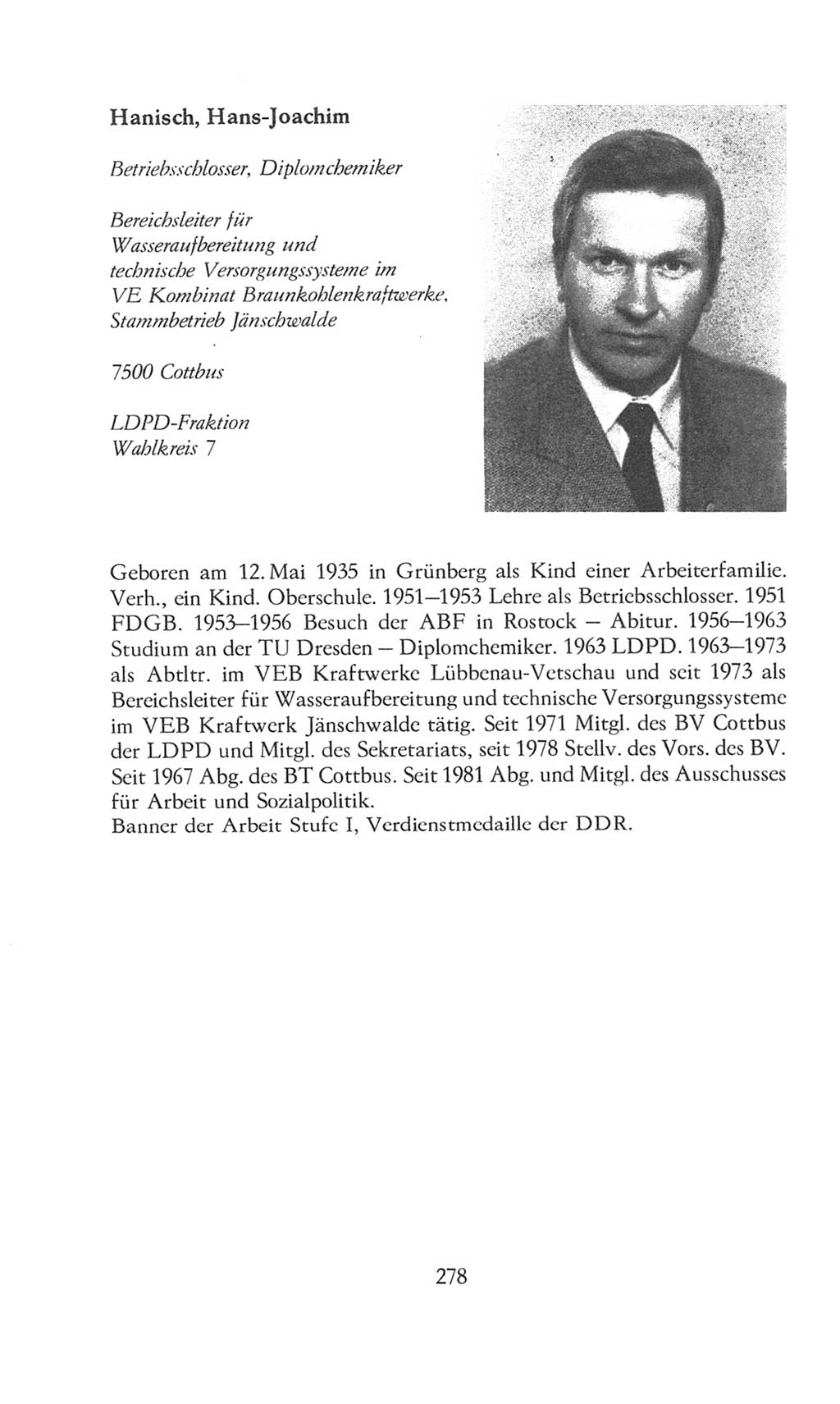 Volkskammer (VK) der Deutschen Demokratischen Republik (DDR), 8. Wahlperiode 1981-1986, Seite 278 (VK. DDR 8. WP. 1981-1986, S. 278)
