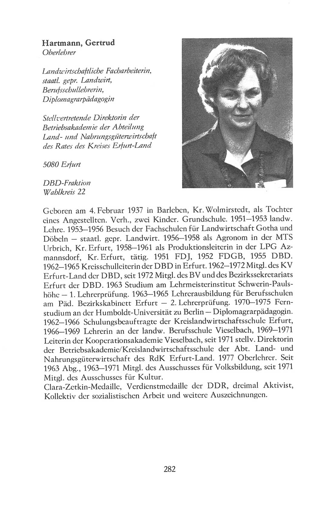 Volkskammer (VK) der Deutschen Demokratischen Republik (DDR), 8. Wahlperiode 1981-1986, Seite 282 (VK. DDR 8. WP. 1981-1986, S. 282)