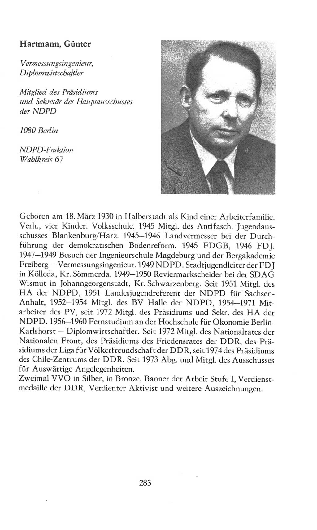 Volkskammer (VK) der Deutschen Demokratischen Republik (DDR), 8. Wahlperiode 1981-1986, Seite 283 (VK. DDR 8. WP. 1981-1986, S. 283)