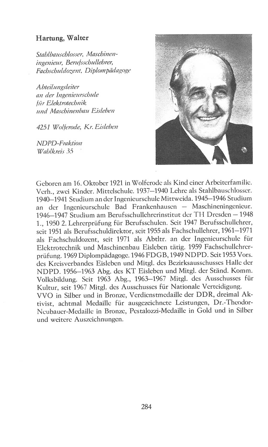 Volkskammer (VK) der Deutschen Demokratischen Republik (DDR), 8. Wahlperiode 1981-1986, Seite 284 (VK. DDR 8. WP. 1981-1986, S. 284)