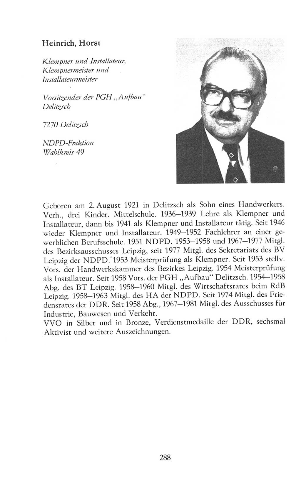 Volkskammer (VK) der Deutschen Demokratischen Republik (DDR), 8. Wahlperiode 1981-1986, Seite 288 (VK. DDR 8. WP. 1981-1986, S. 288)