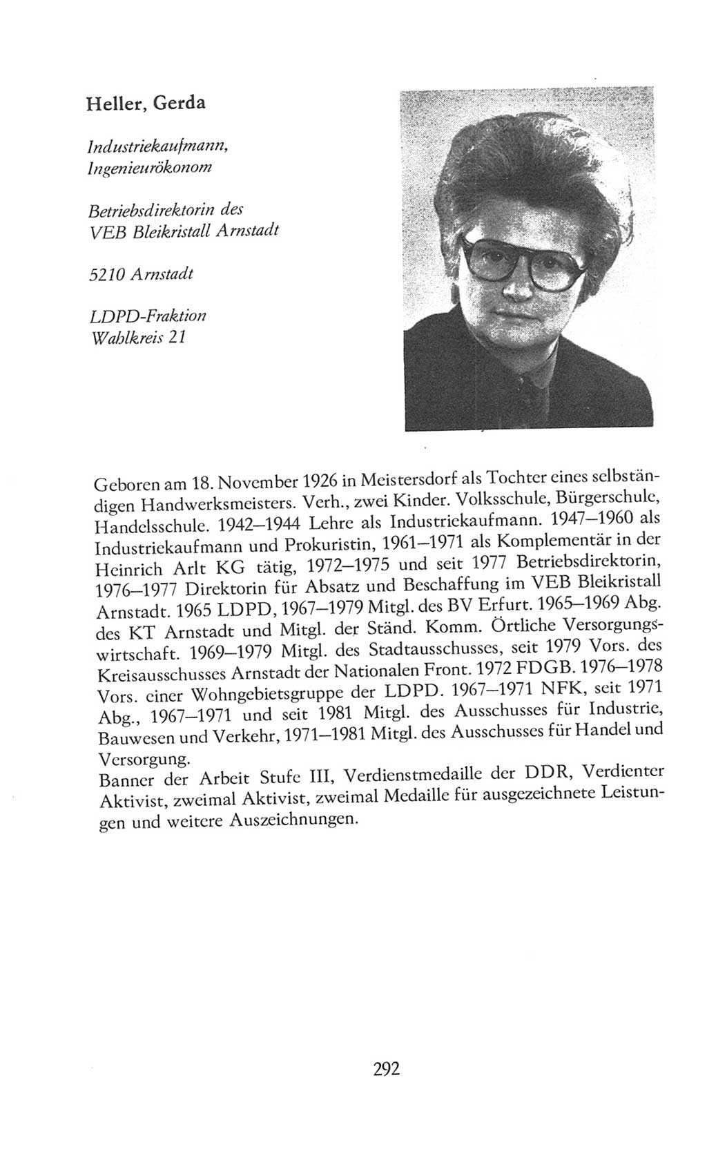 Volkskammer (VK) der Deutschen Demokratischen Republik (DDR), 8. Wahlperiode 1981-1986, Seite 292 (VK. DDR 8. WP. 1981-1986, S. 292)