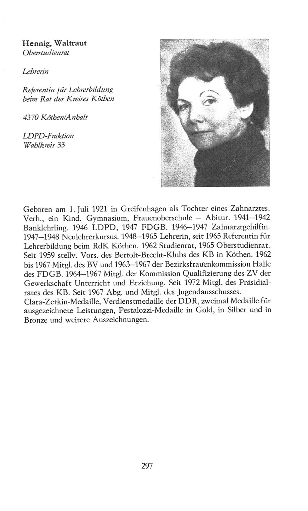 Volkskammer (VK) der Deutschen Demokratischen Republik (DDR), 8. Wahlperiode 1981-1986, Seite 297 (VK. DDR 8. WP. 1981-1986, S. 297)