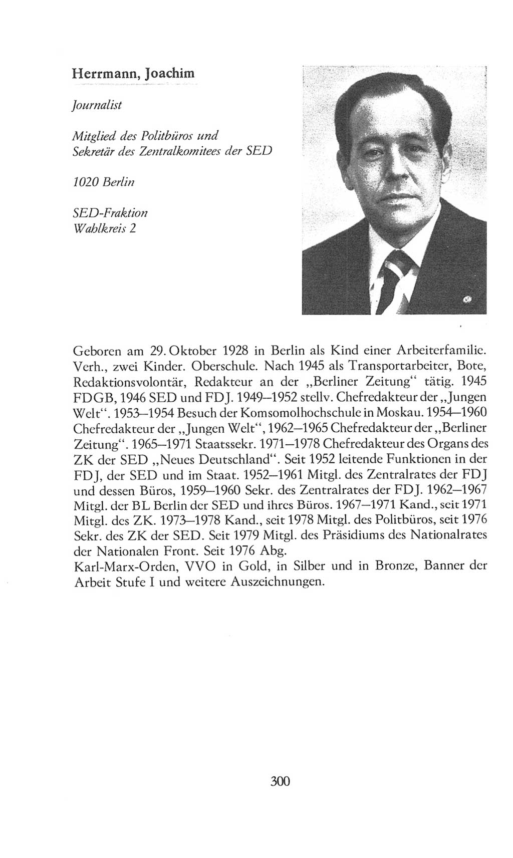 Volkskammer (VK) der Deutschen Demokratischen Republik (DDR), 8. Wahlperiode 1981-1986, Seite 300 (VK. DDR 8. WP. 1981-1986, S. 300)