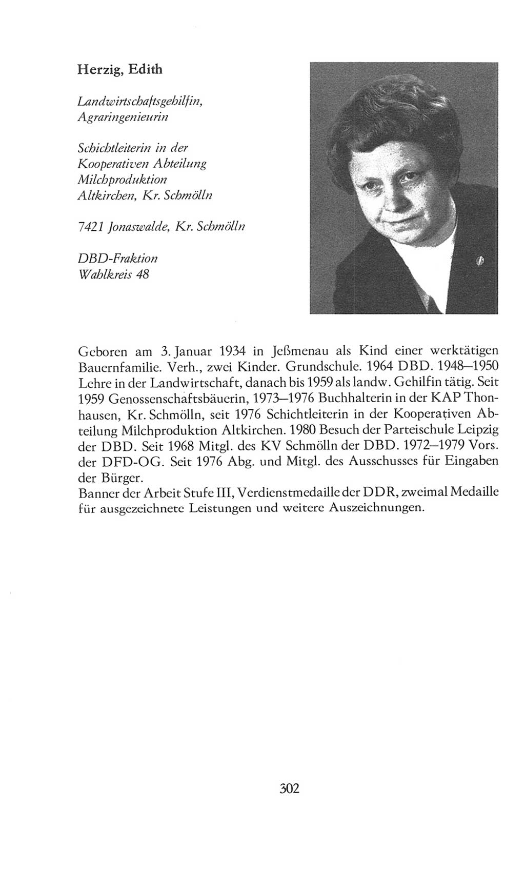 Volkskammer (VK) der Deutschen Demokratischen Republik (DDR), 8. Wahlperiode 1981-1986, Seite 302 (VK. DDR 8. WP. 1981-1986, S. 302)