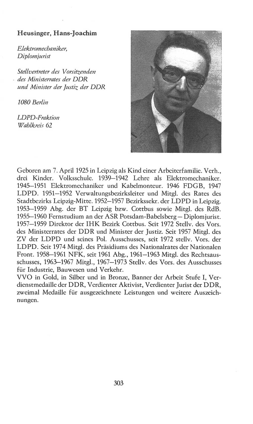 Volkskammer (VK) der Deutschen Demokratischen Republik (DDR), 8. Wahlperiode 1981-1986, Seite 303 (VK. DDR 8. WP. 1981-1986, S. 303)