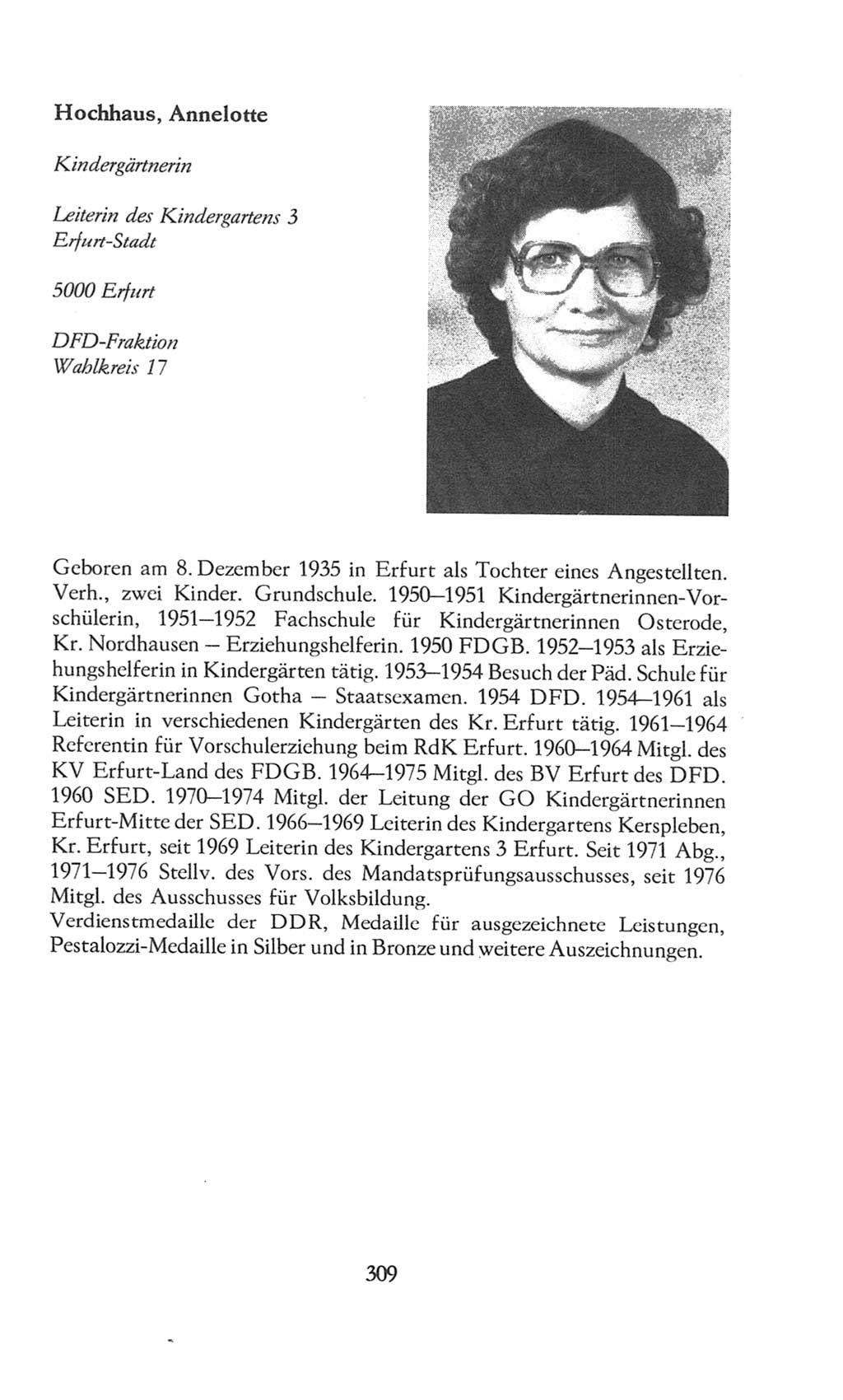 Volkskammer (VK) der Deutschen Demokratischen Republik (DDR), 8. Wahlperiode 1981-1986, Seite 309 (VK. DDR 8. WP. 1981-1986, S. 309)