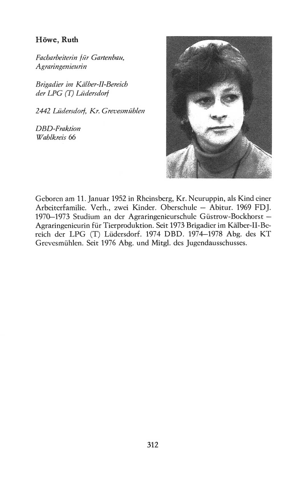 Volkskammer (VK) der Deutschen Demokratischen Republik (DDR), 8. Wahlperiode 1981-1986, Seite 312 (VK. DDR 8. WP. 1981-1986, S. 312)