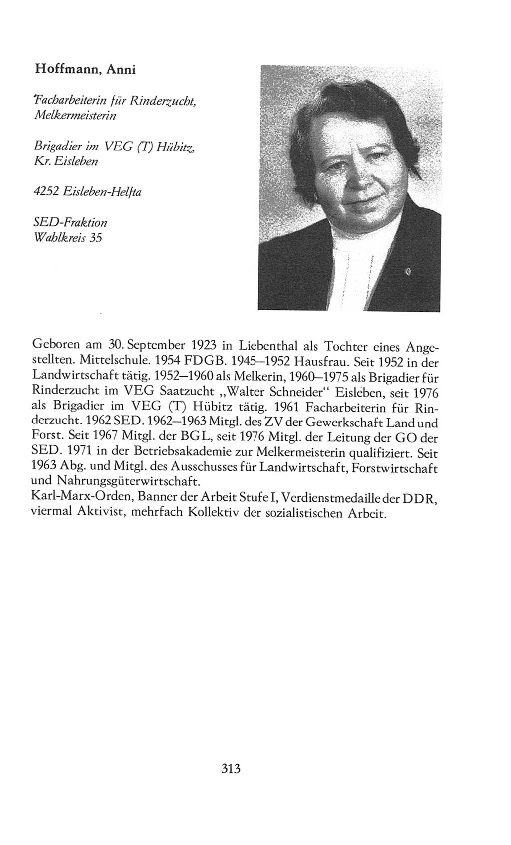 Volkskammer (VK) der Deutschen Demokratischen Republik (DDR), 8. Wahlperiode 1981-1986, Seite 313 (VK. DDR 8. WP. 1981-1986, S. 313)