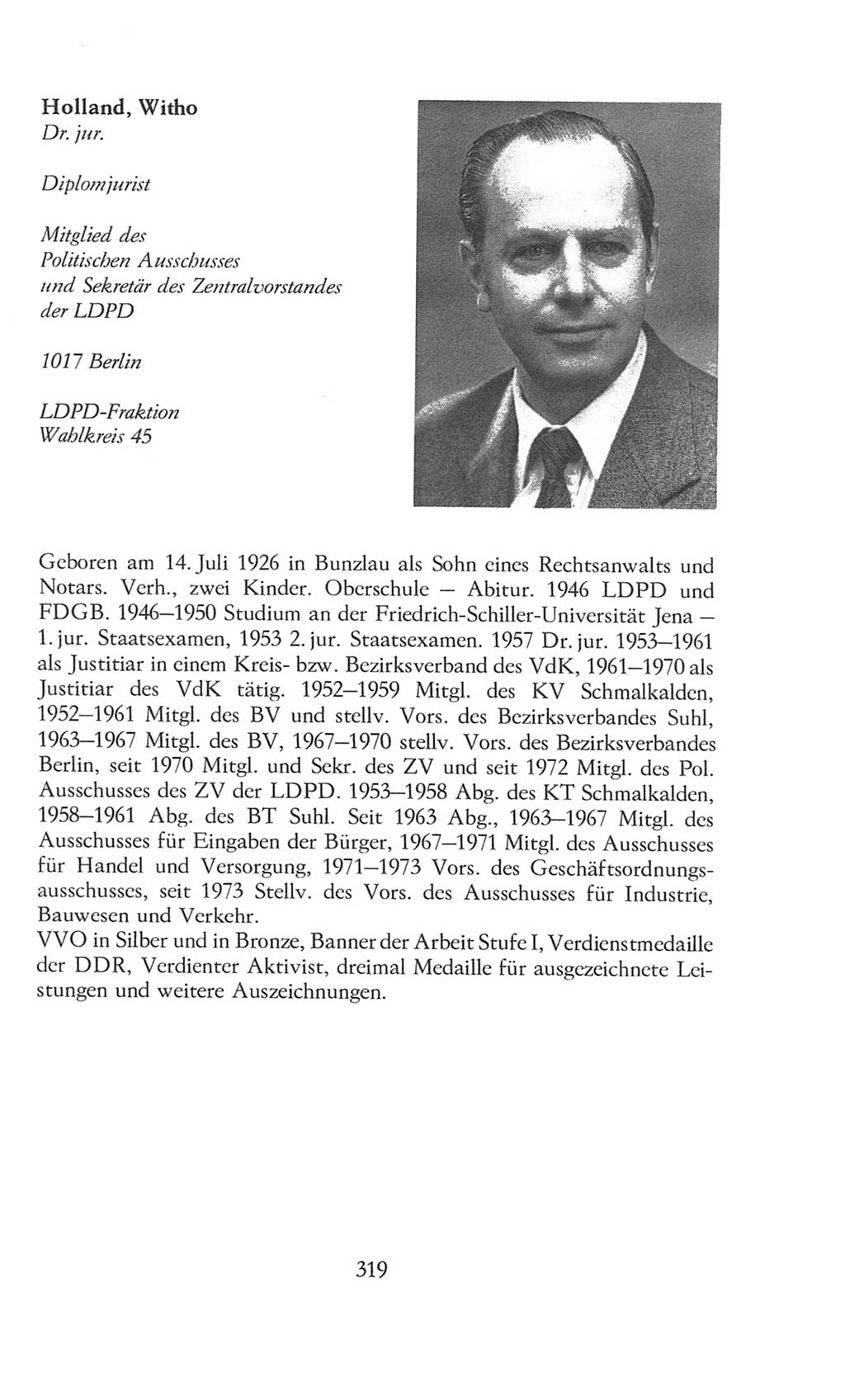 Volkskammer (VK) der Deutschen Demokratischen Republik (DDR), 8. Wahlperiode 1981-1986, Seite 319 (VK. DDR 8. WP. 1981-1986, S. 319)
