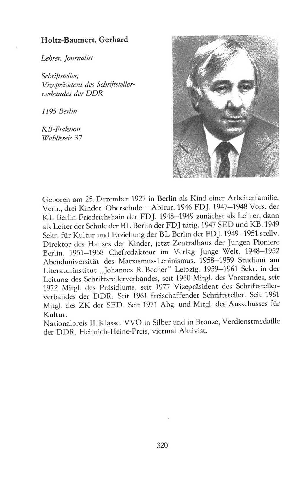 Volkskammer (VK) der Deutschen Demokratischen Republik (DDR), 8. Wahlperiode 1981-1986, Seite 320 (VK. DDR 8. WP. 1981-1986, S. 320)