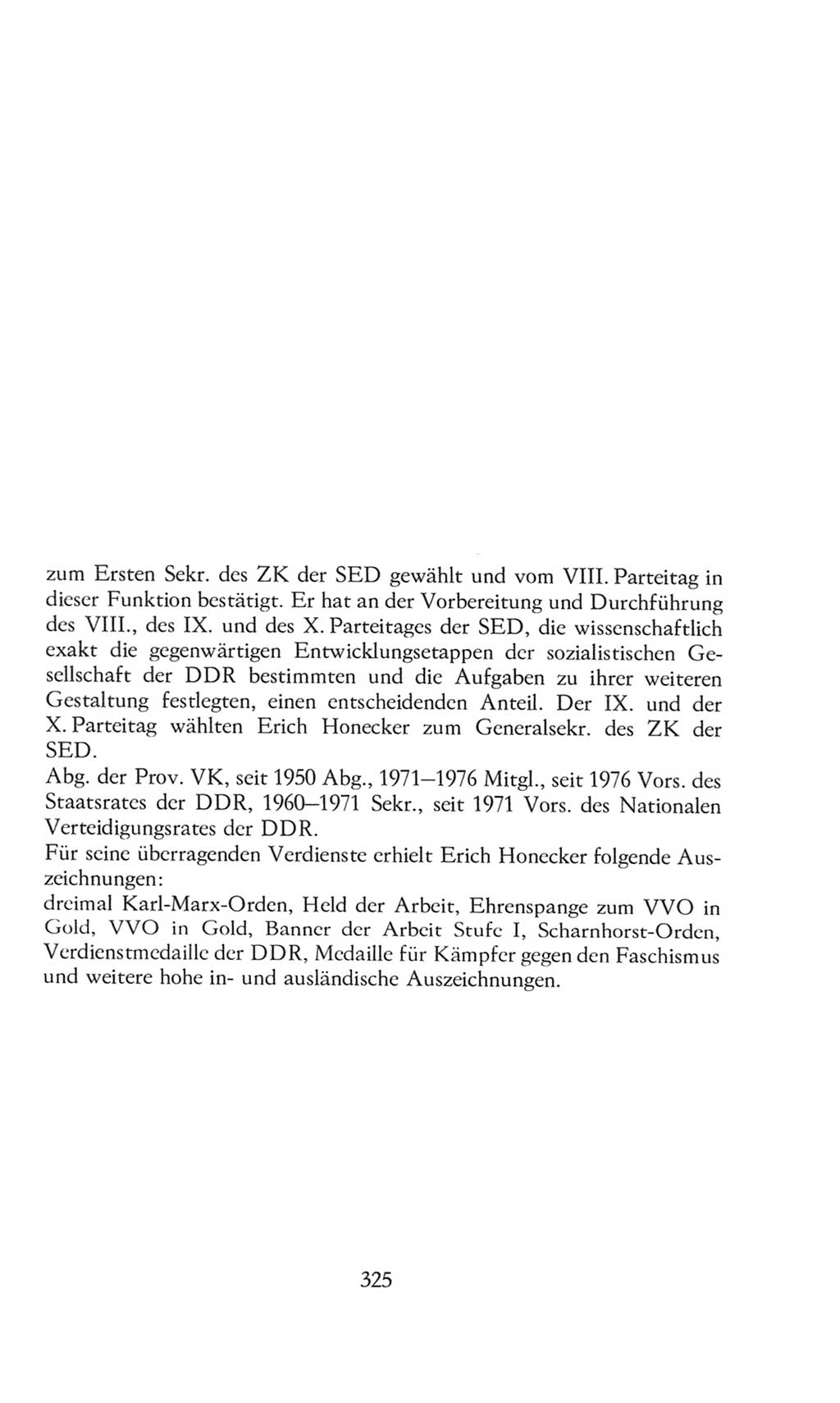 Volkskammer (VK) der Deutschen Demokratischen Republik (DDR), 8. Wahlperiode 1981-1986, Seite 325 (VK. DDR 8. WP. 1981-1986, S. 325)
