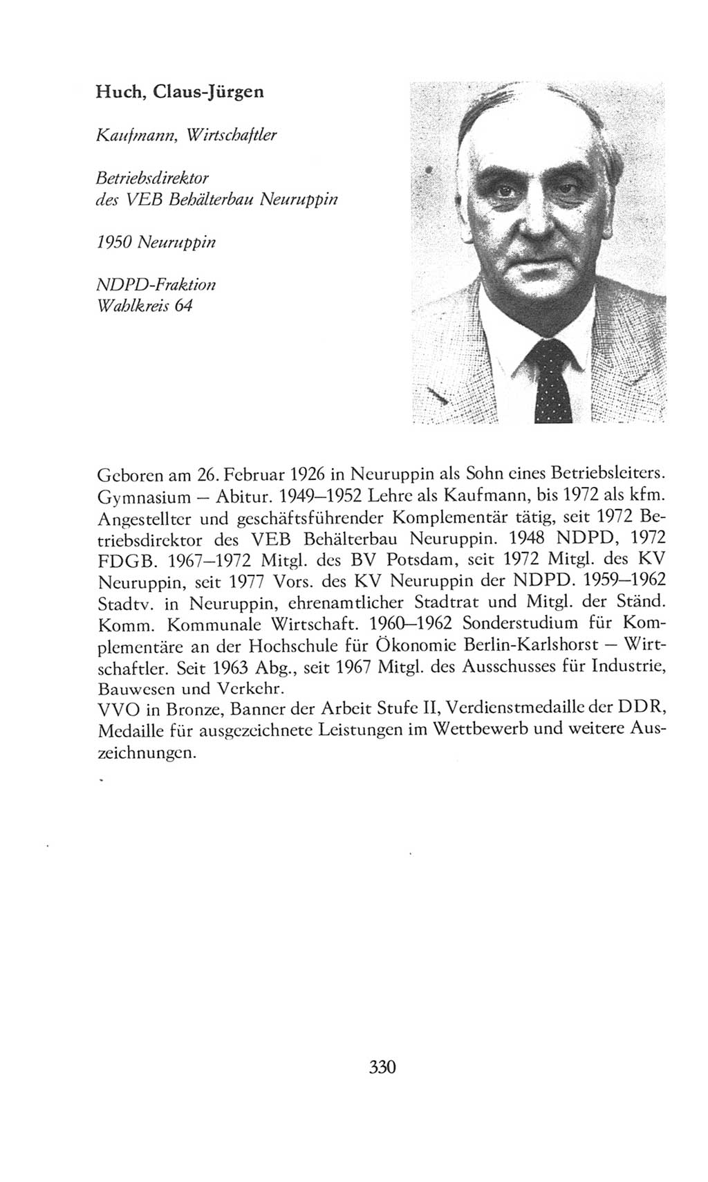 Volkskammer (VK) der Deutschen Demokratischen Republik (DDR), 8. Wahlperiode 1981-1986, Seite 330 (VK. DDR 8. WP. 1981-1986, S. 330)