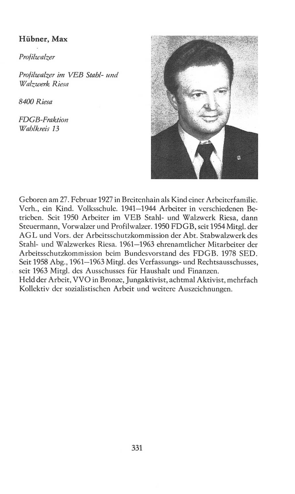 Volkskammer (VK) der Deutschen Demokratischen Republik (DDR), 8. Wahlperiode 1981-1986, Seite 331 (VK. DDR 8. WP. 1981-1986, S. 331)
