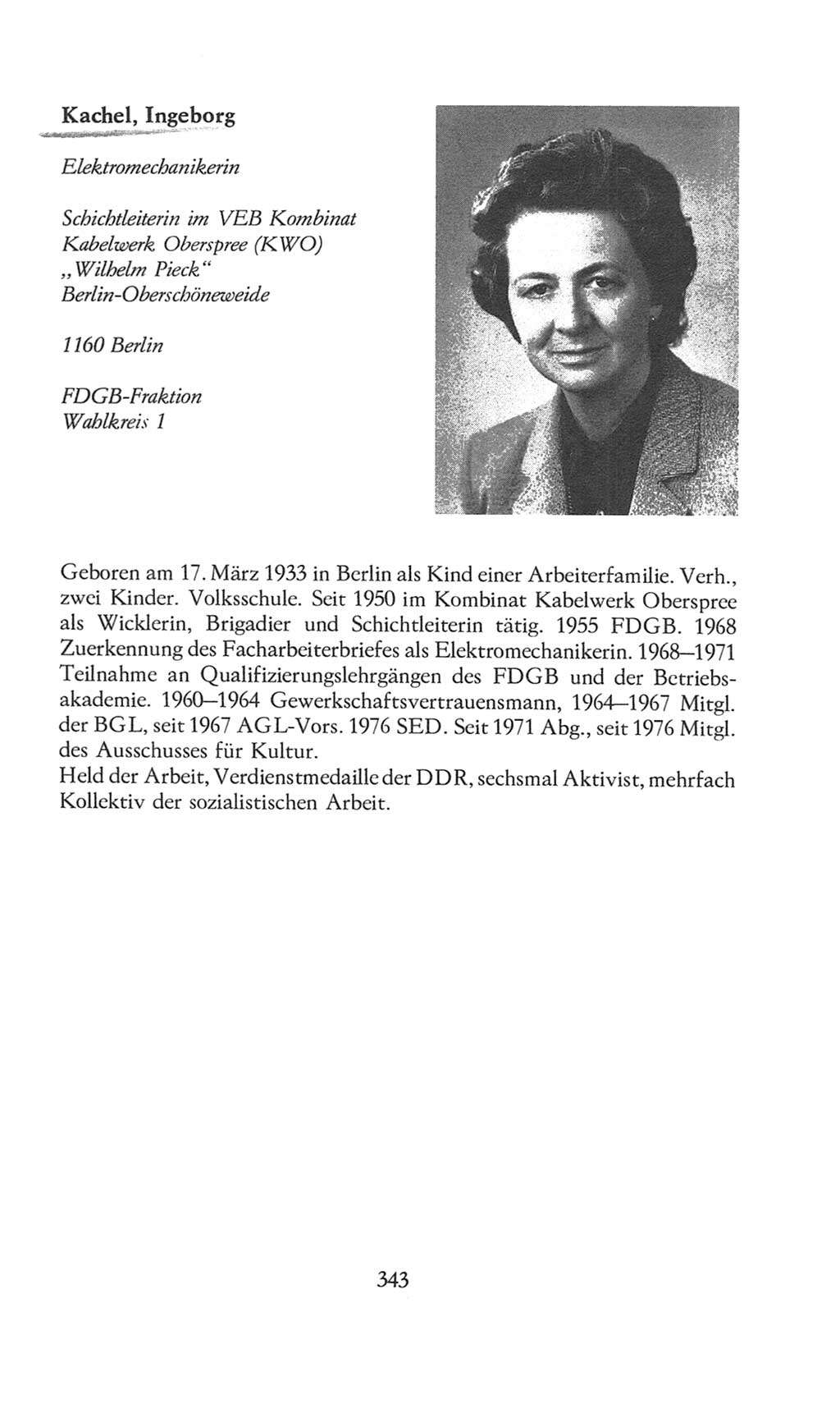 Volkskammer (VK) der Deutschen Demokratischen Republik (DDR), 8. Wahlperiode 1981-1986, Seite 343 (VK. DDR 8. WP. 1981-1986, S. 343)