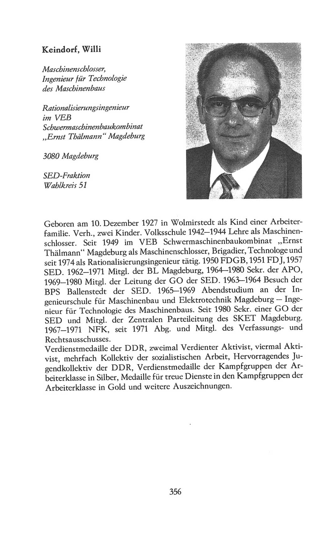 Volkskammer (VK) der Deutschen Demokratischen Republik (DDR), 8. Wahlperiode 1981-1986, Seite 356 (VK. DDR 8. WP. 1981-1986, S. 356)