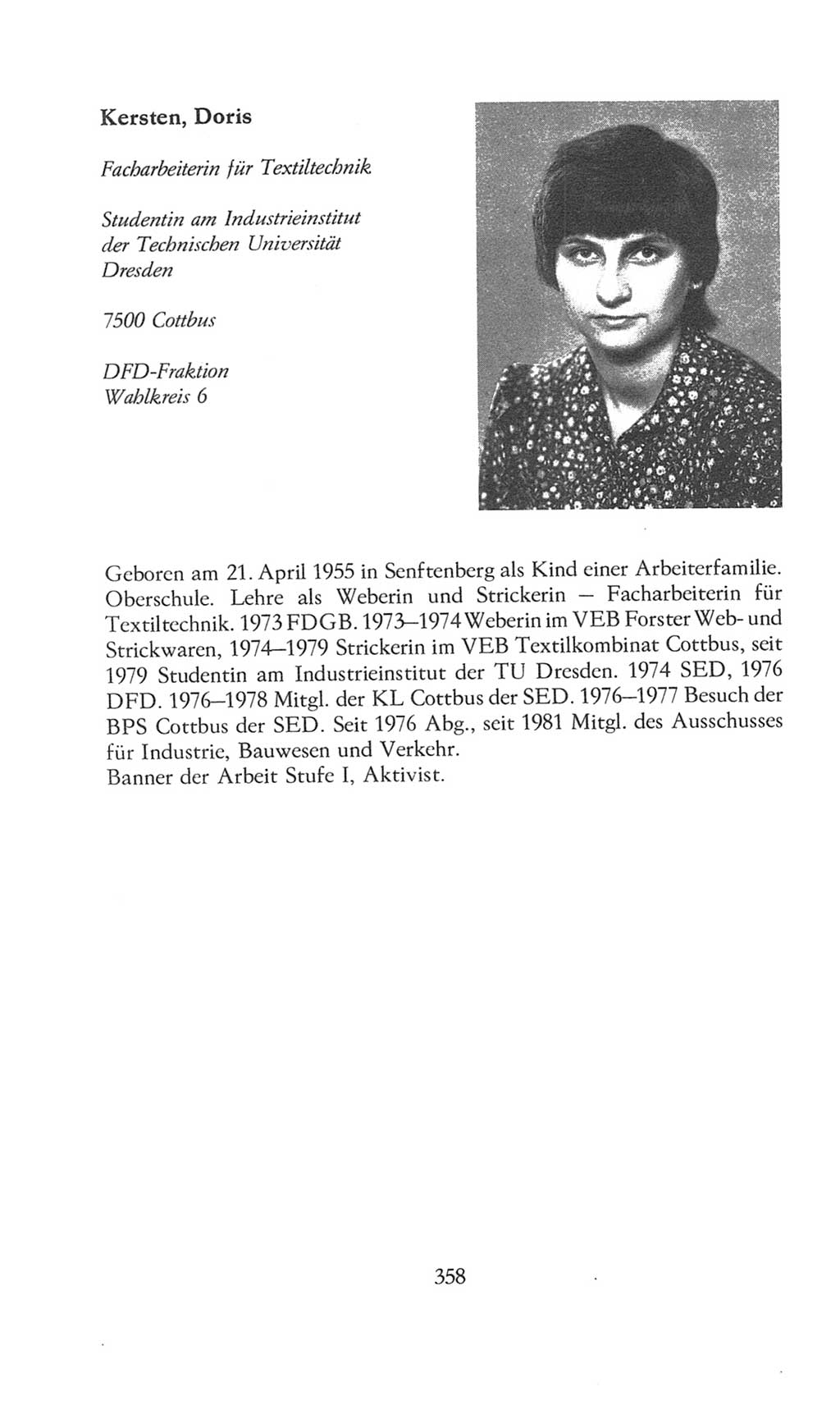 Volkskammer (VK) der Deutschen Demokratischen Republik (DDR), 8. Wahlperiode 1981-1986, Seite 358 (VK. DDR 8. WP. 1981-1986, S. 358)