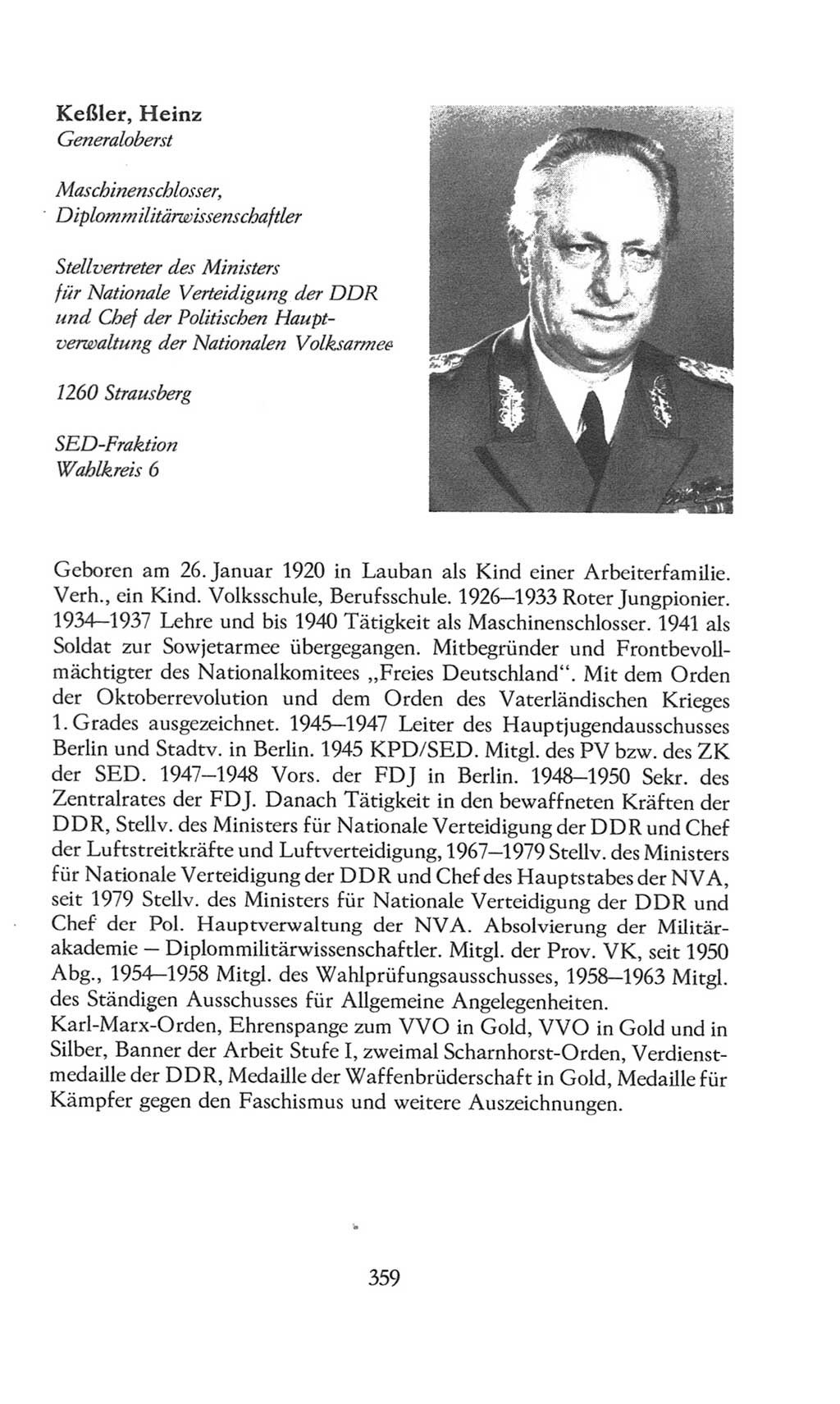 Volkskammer (VK) der Deutschen Demokratischen Republik (DDR), 8. Wahlperiode 1981-1986, Seite 359 (VK. DDR 8. WP. 1981-1986, S. 359)