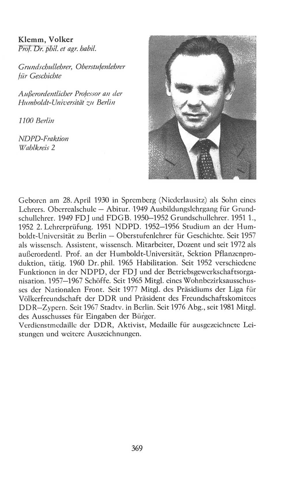 Volkskammer (VK) der Deutschen Demokratischen Republik (DDR), 8. Wahlperiode 1981-1986, Seite 369 (VK. DDR 8. WP. 1981-1986, S. 369)